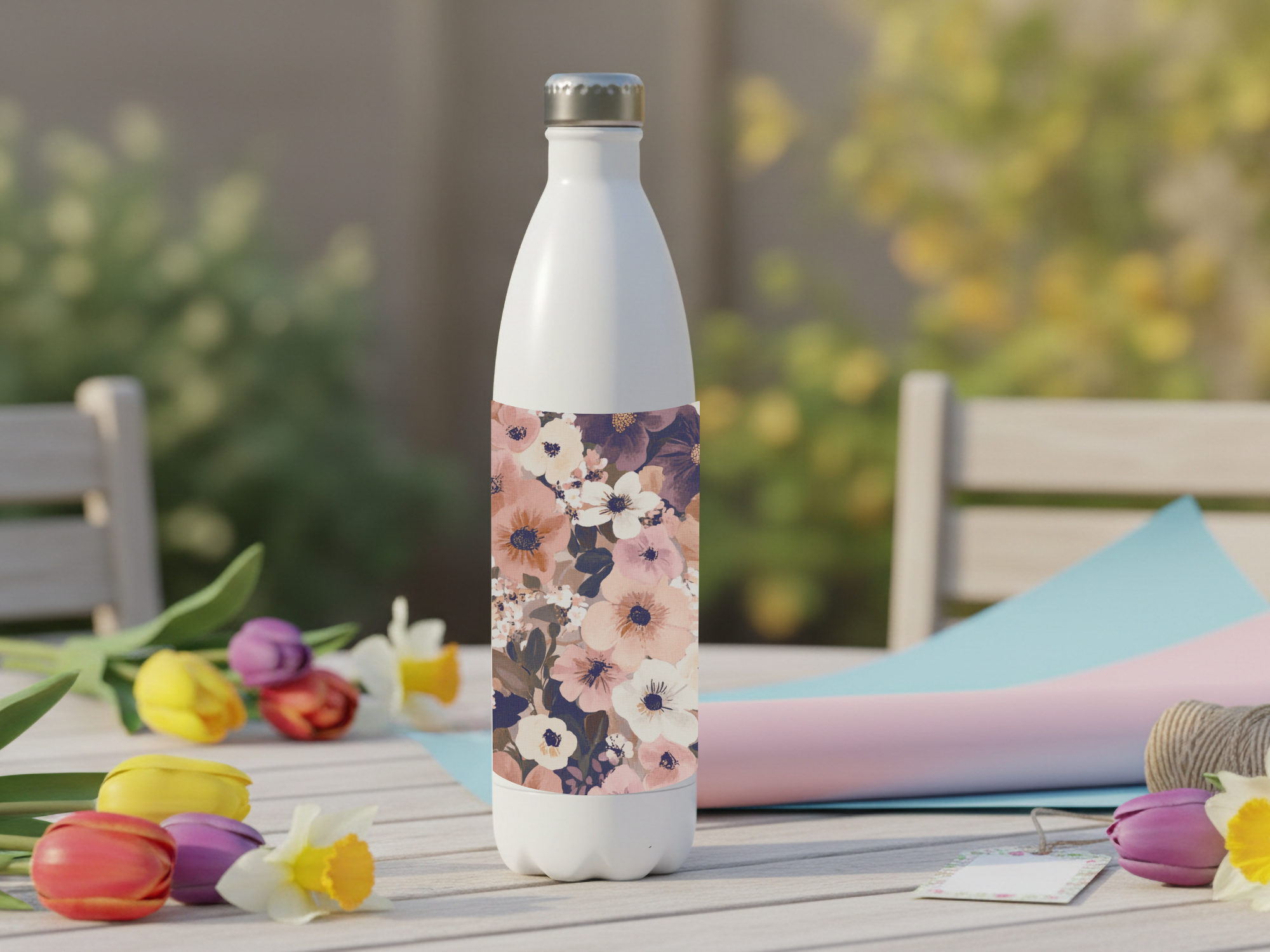 Anemone Stainless Steel Water Bottle Personalized for Garden Arbor Adventures