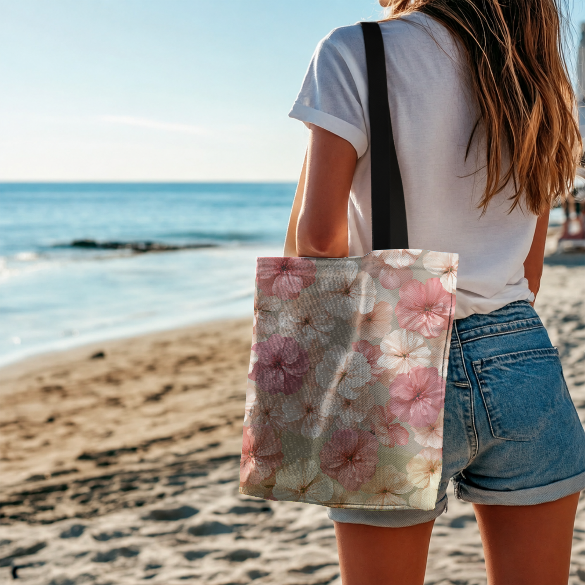 Personalized Bloom Carryall Tote Bag with Custom Name for Shopping & Travel