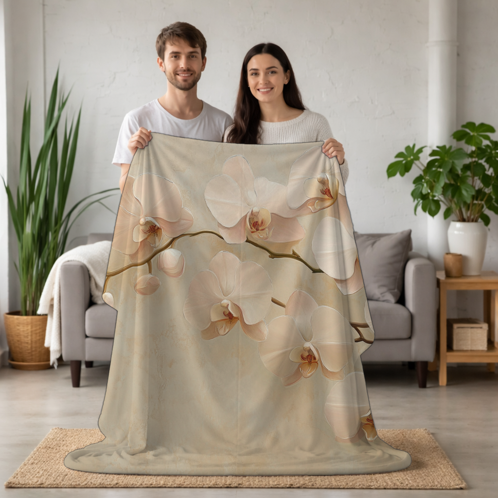Personalized Garden Mist Sherpa Blanket with Custom Name