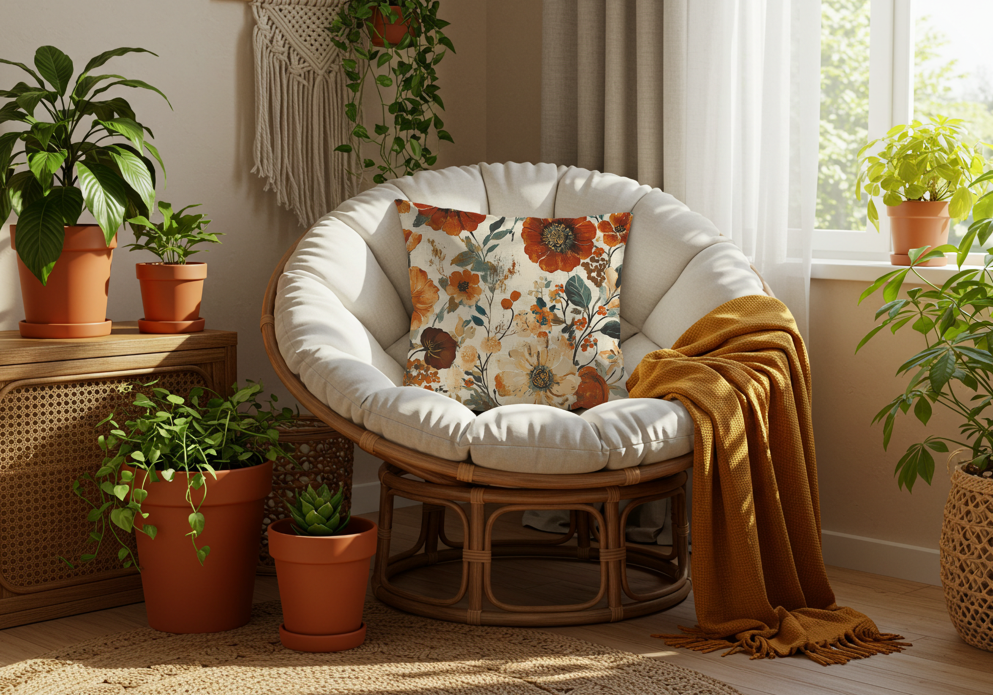 Personalized Autumn Meadow Pillow with Custom Name