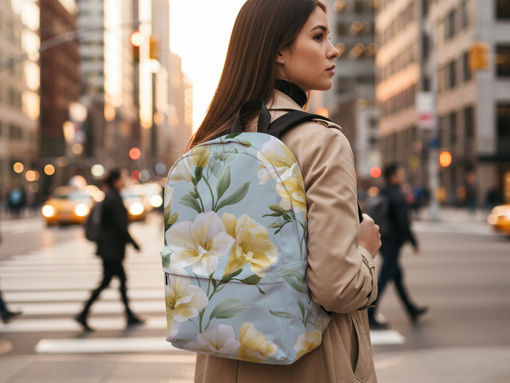 Personalized Floral Adventure Backpack with Custom Name