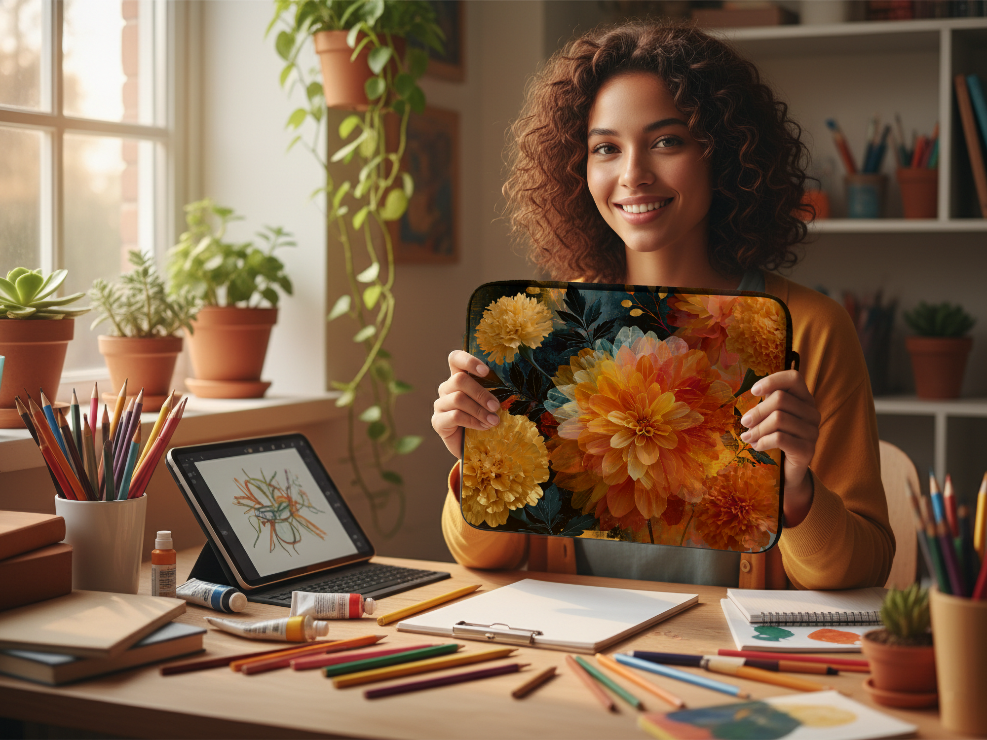 Dahlia Bloom Laptop Case Personalized for Garden Lovers Custom Name Sleeve