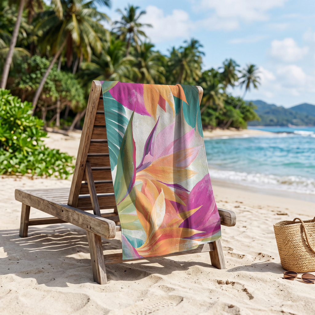 Personalized Botanical Towel with Custom Floral Name