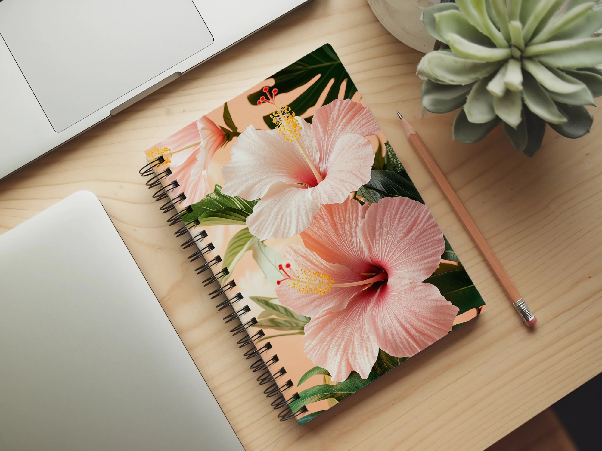 Hibiscus Spiral Notebook Personalized for Tropical Garden Sketches