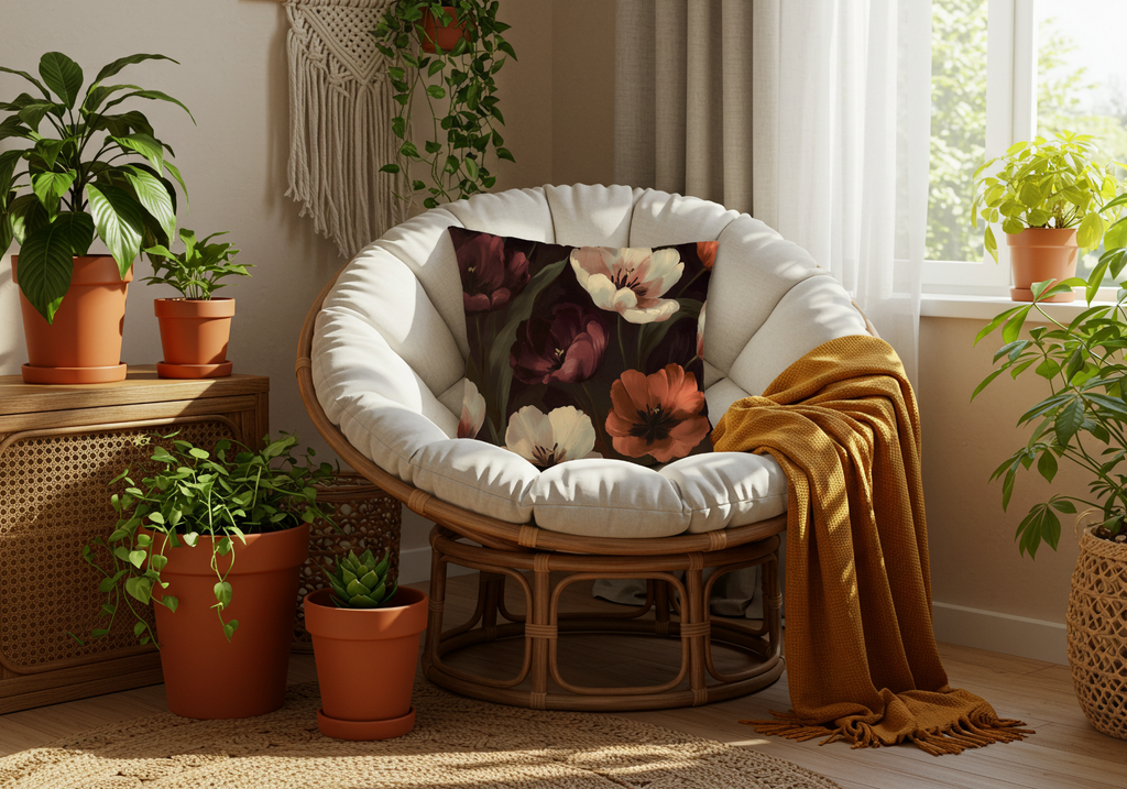 Personalized Anemone Garden Pillow with Custom Name