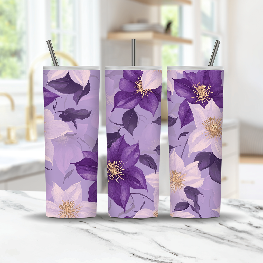 Personalized Petal Meadow Stainless Steel Tumbler with Custom Name