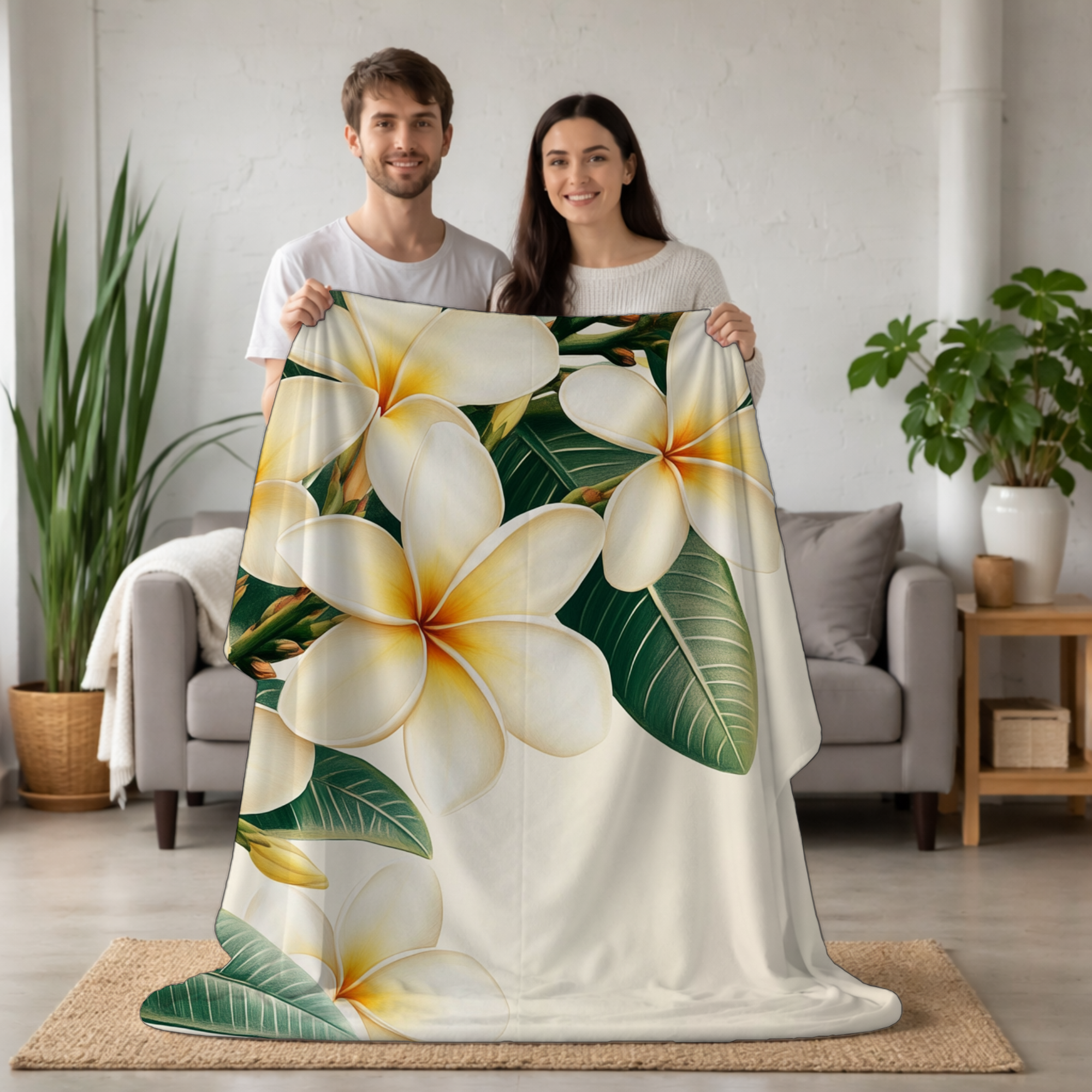 Personalized Blossom Haven Sherpa Blanket for Cozy Home Comfort