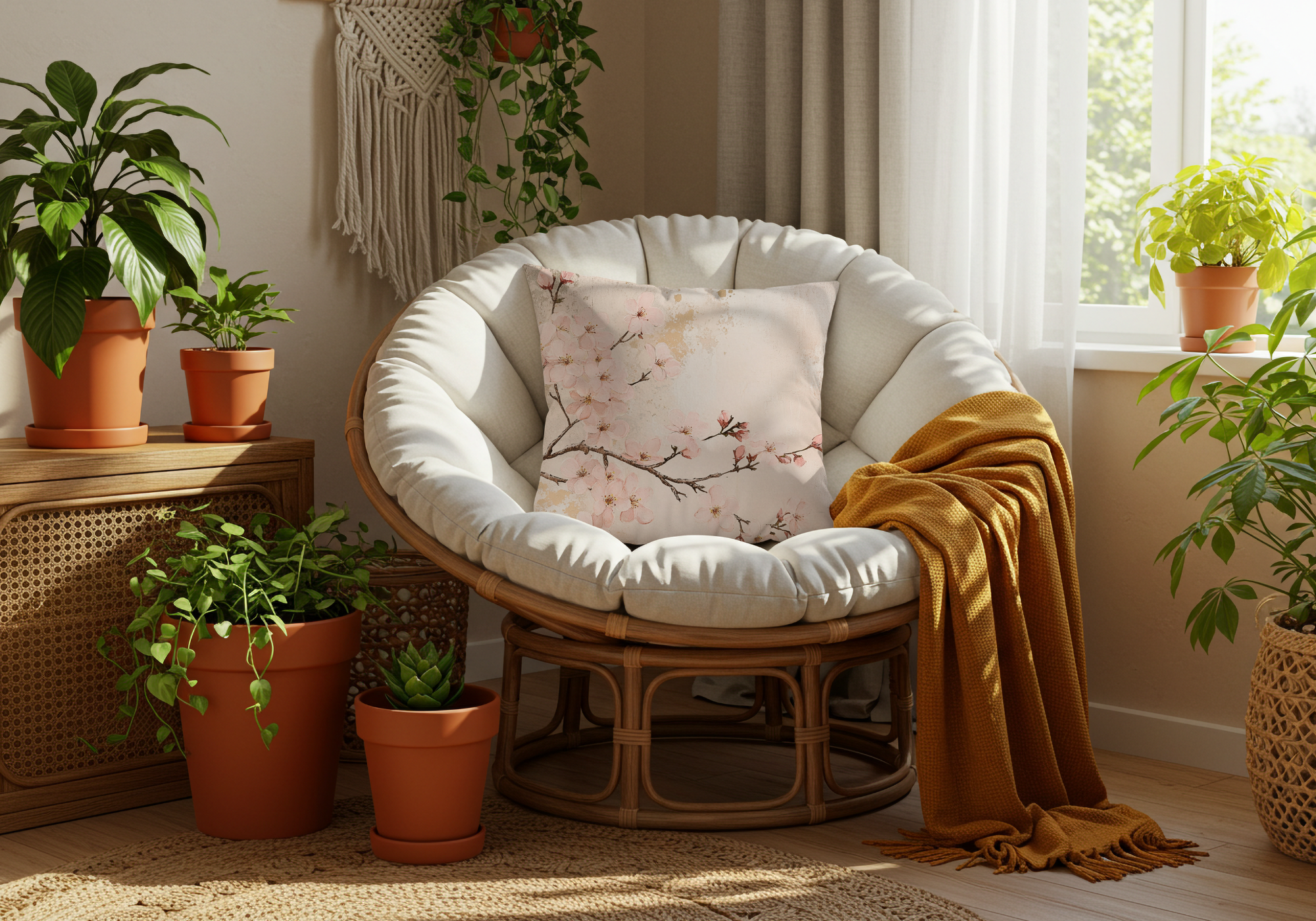 Personalized Sakura Blossom Estate Pillow with Custom Name