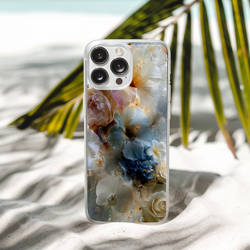 Personalized Hawaiian iPhone Case with Custom Name & Floral Designer Cover