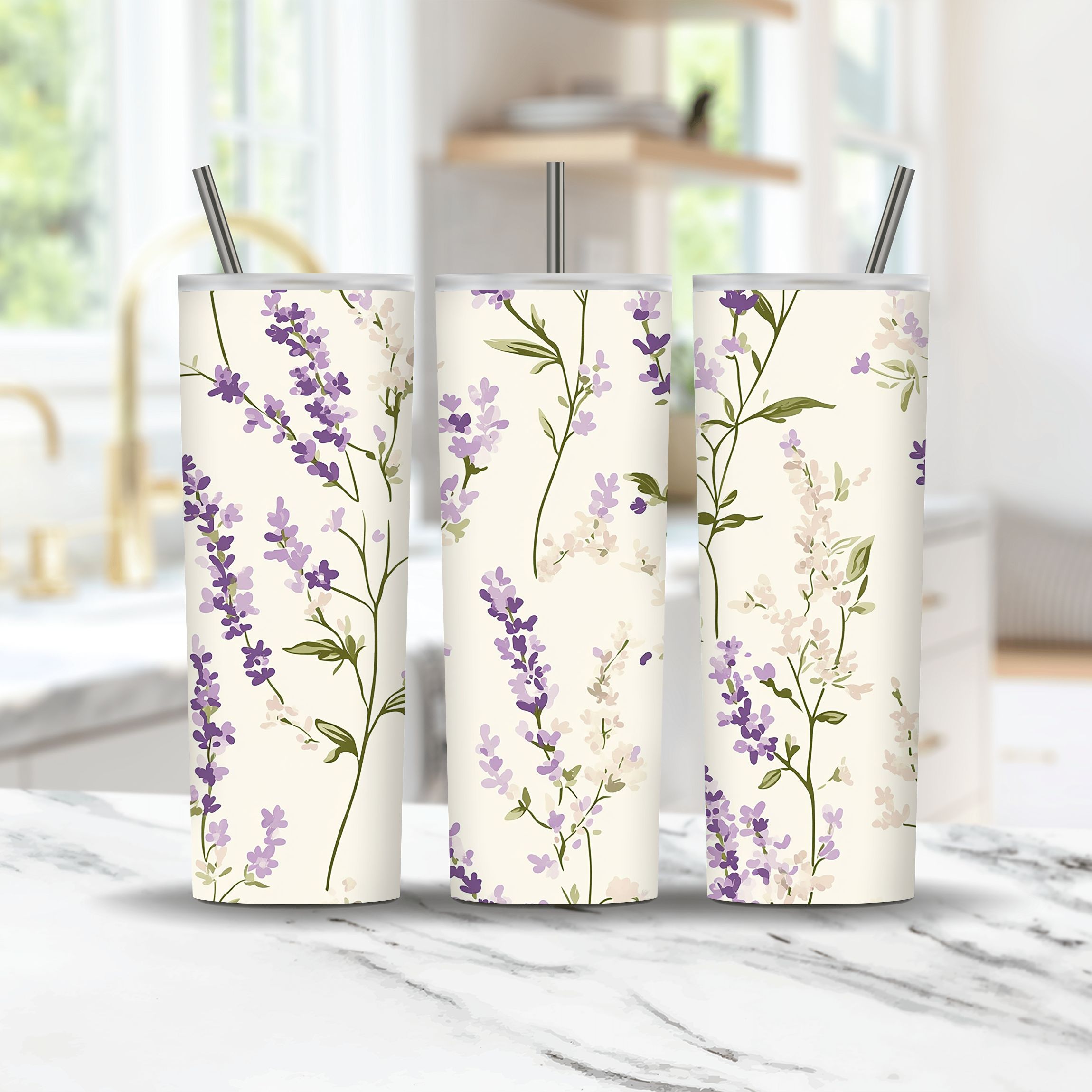 Personalized Garden Petals Stainless Steel Tumbler with Custom Name