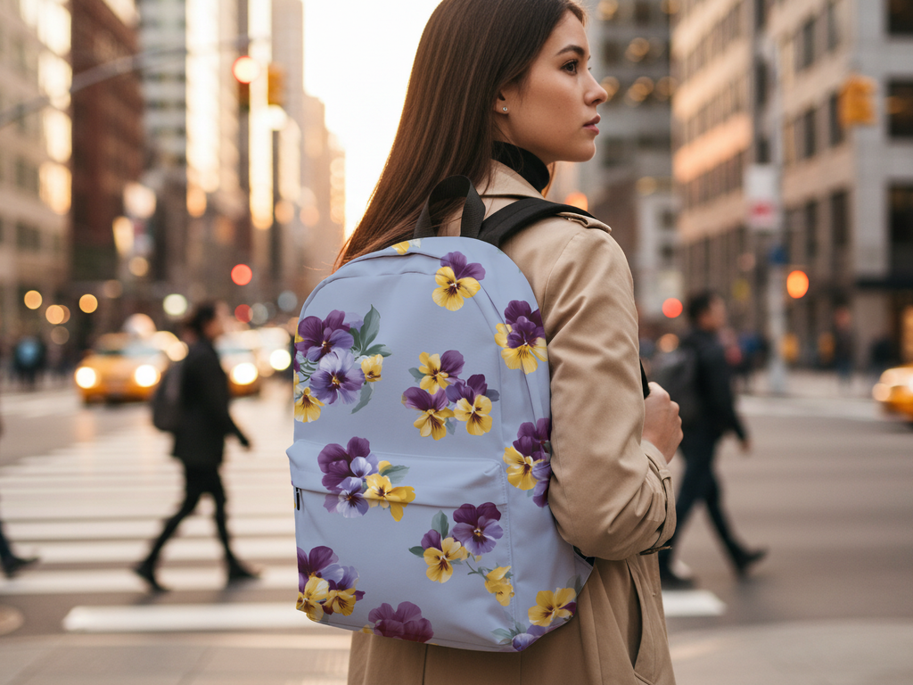 Custom Botanical Book Backpack with Personalized Name