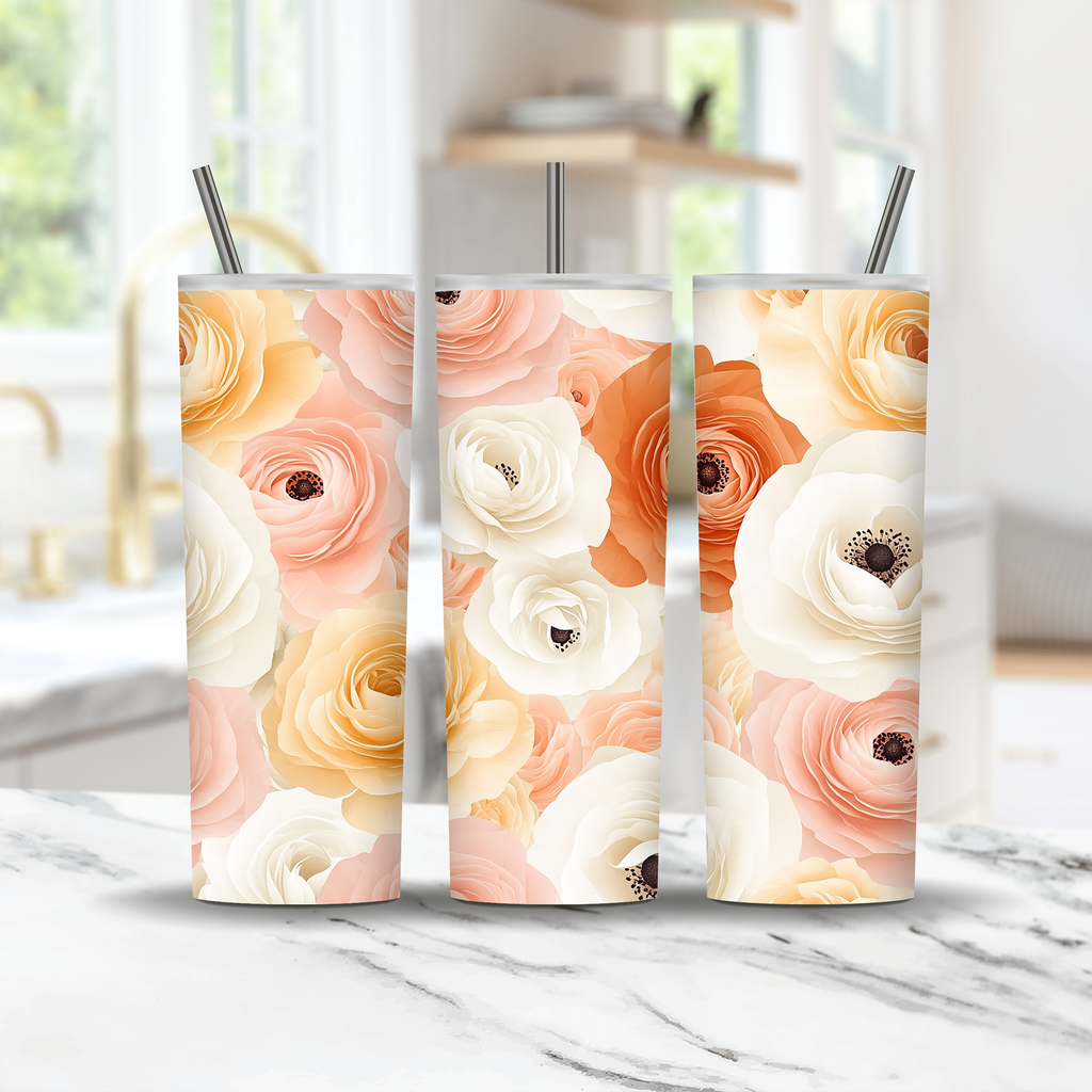 Personalized Blooming Trails Stainless Steel Tumbler with Custom Name