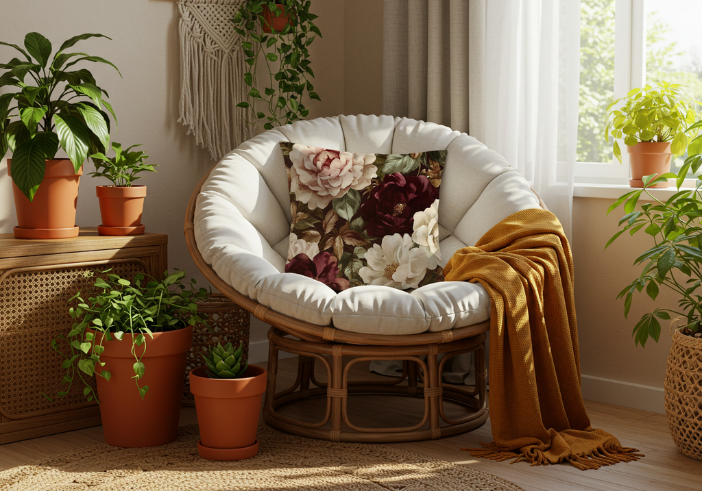 Personalized Vintage Peony Manor Pillow with Custom Name