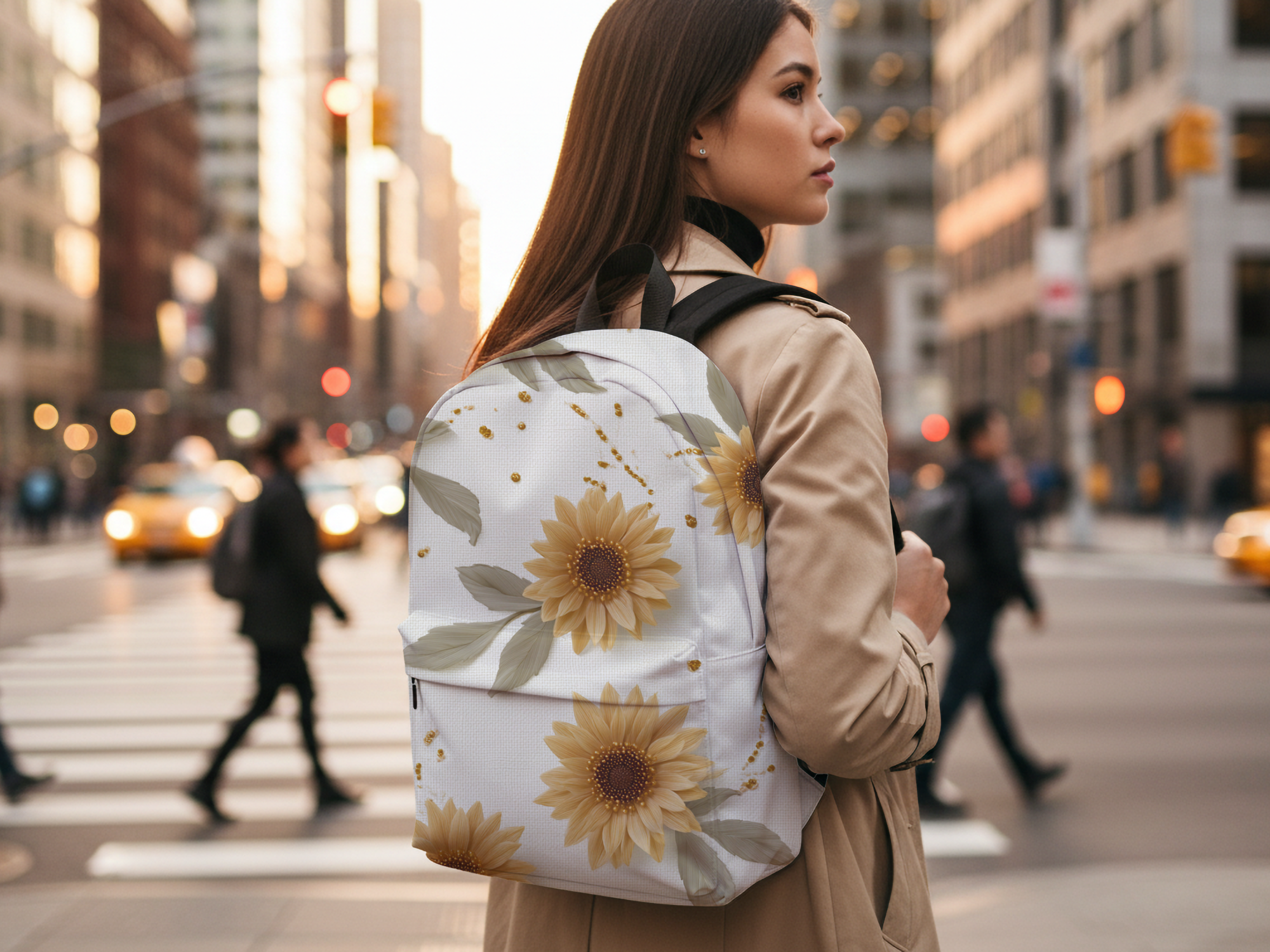 Personalized Sunflower Backpack with Custom Name