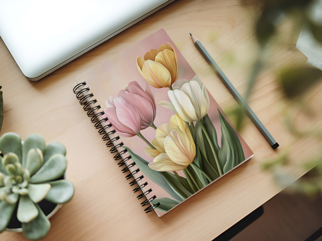Tulip Spiral Notebook Personalized for Springtime Inspiration Notes