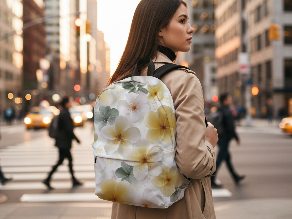 Personalized Floral Backpack with Custom Name for School, Travel & Everyday