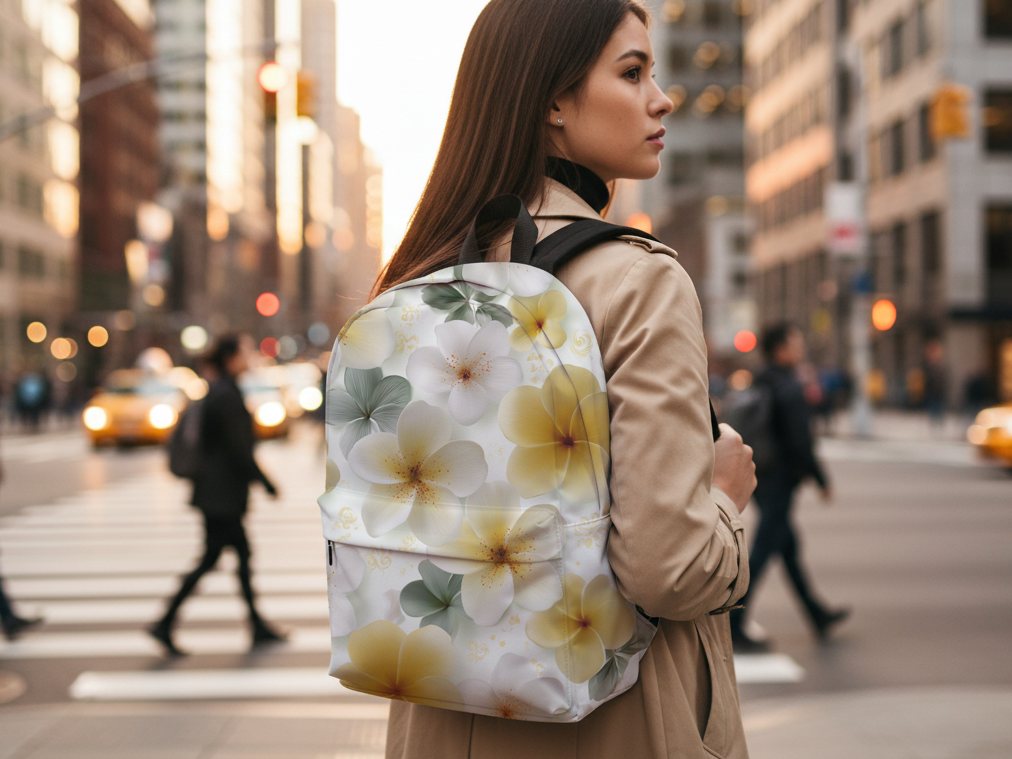 Personalized Floral Backpack with Custom Name for School, Travel & Everyday