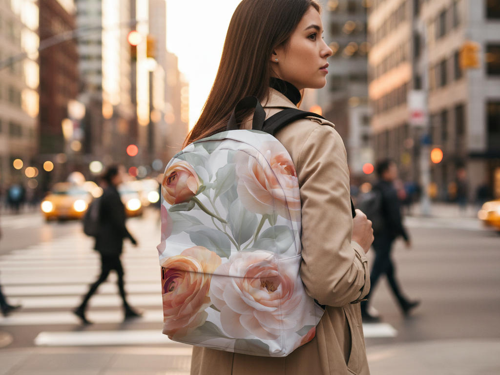 Personalized Floral Backpack with Custom Name