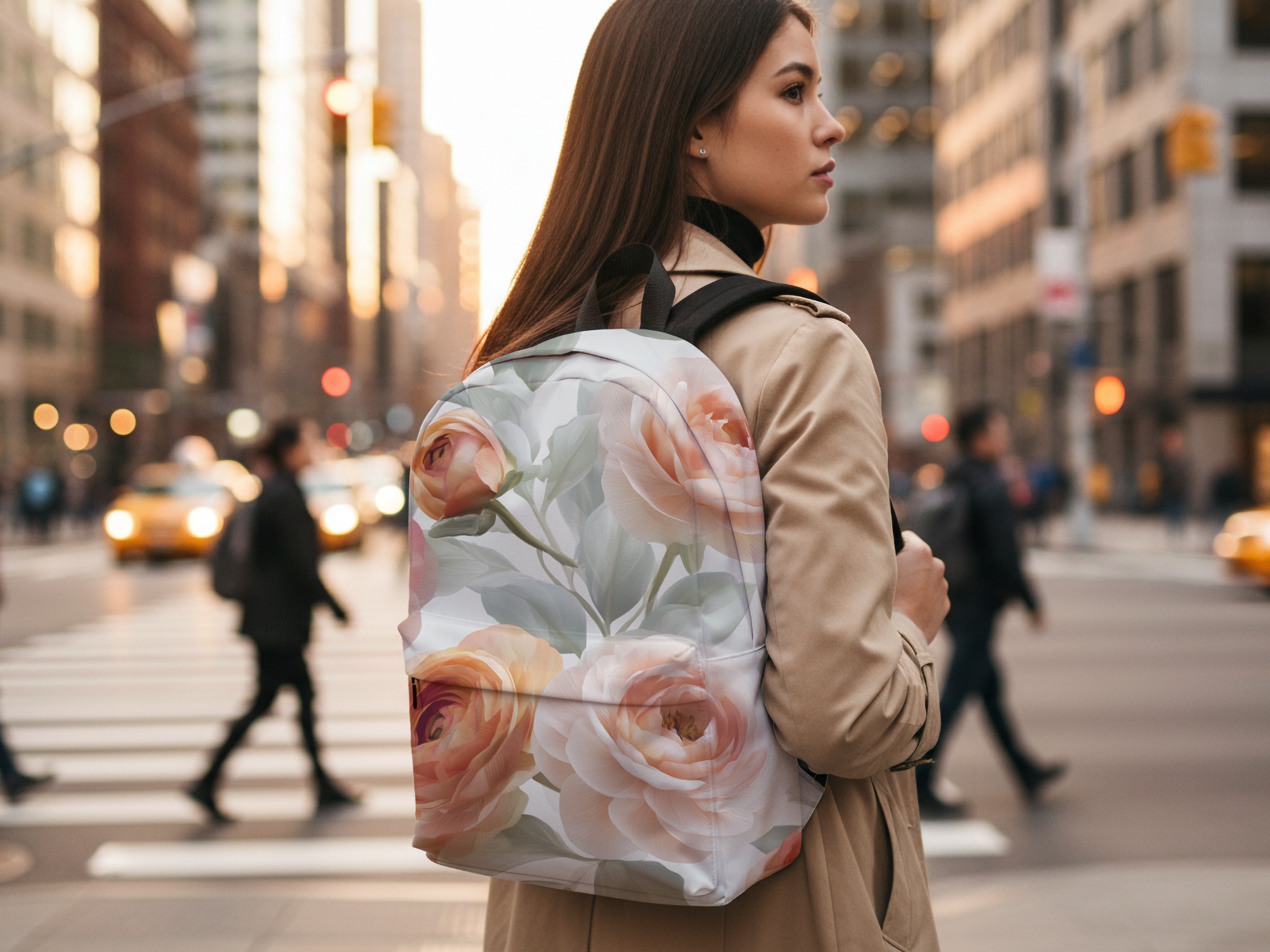Personalized Floral Backpack with Custom Name