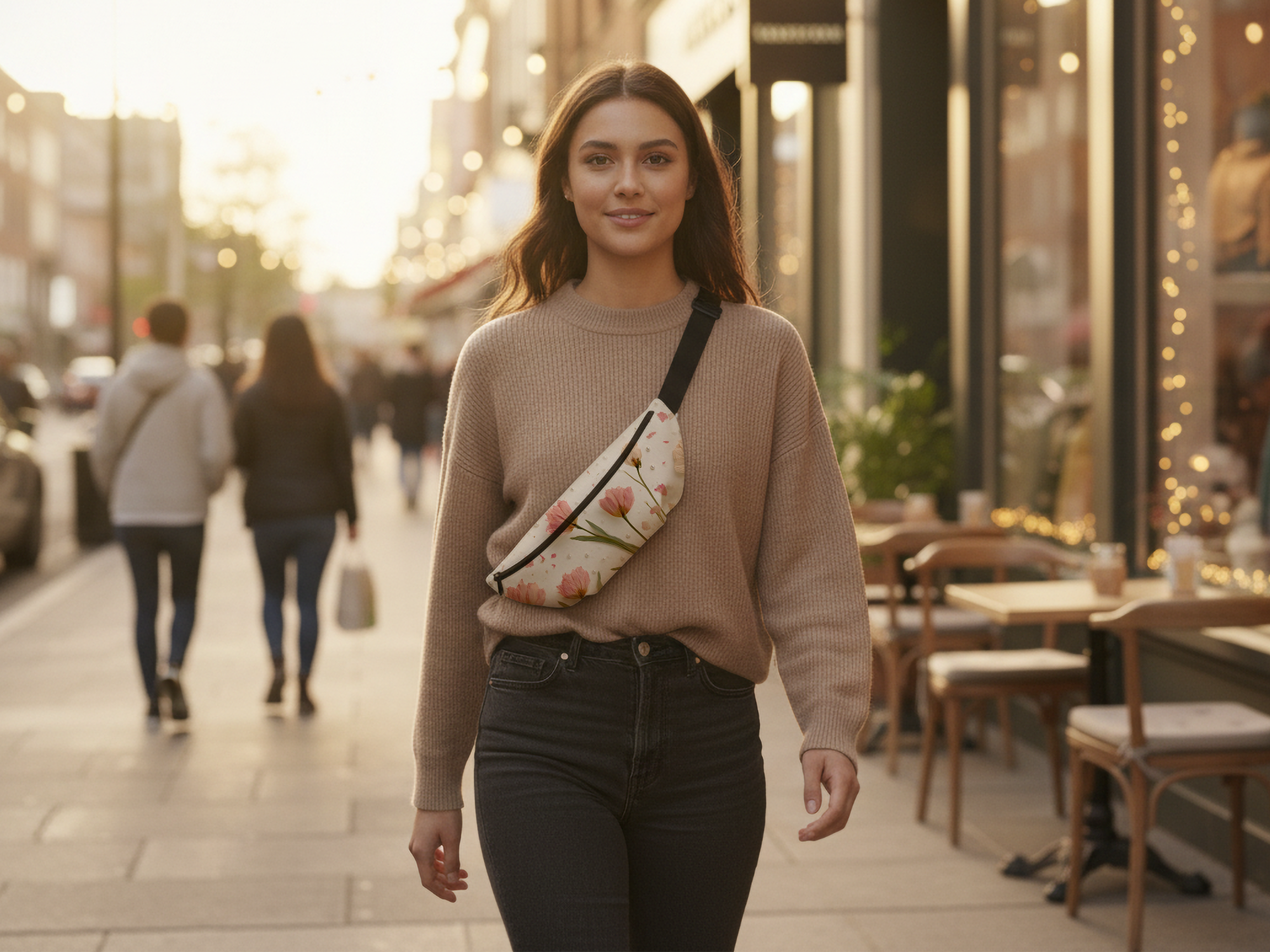 Personalized Bloom Belt Pouch with Custom Name