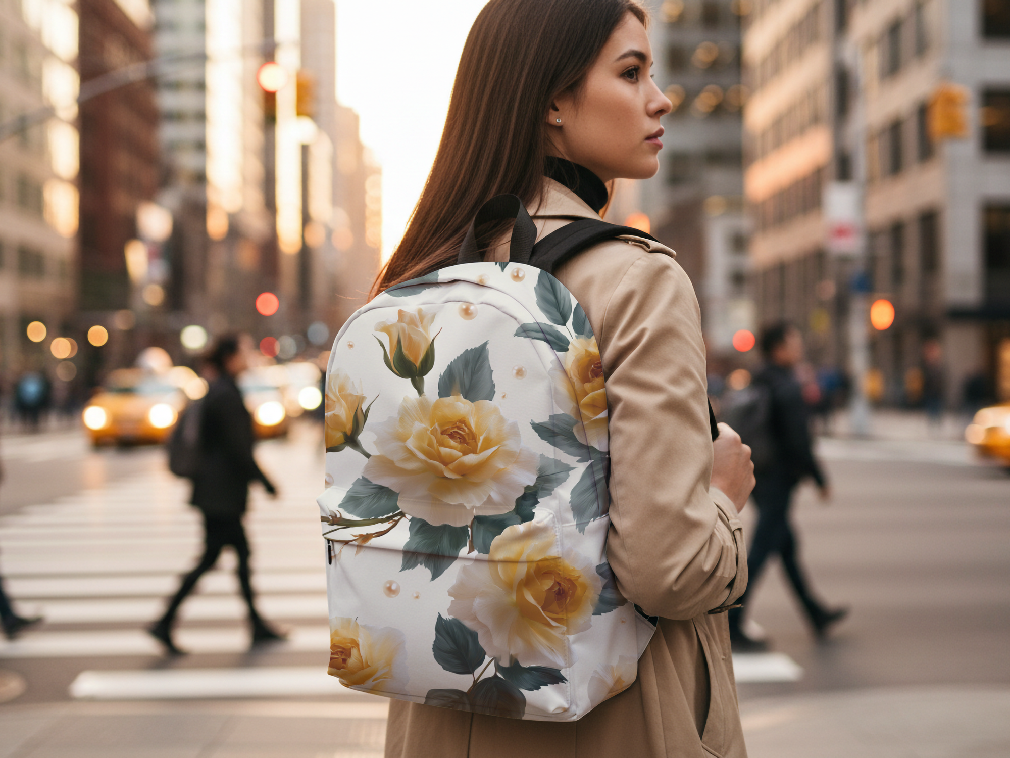 Personalized Bloom Floral Backpack with Custom Name