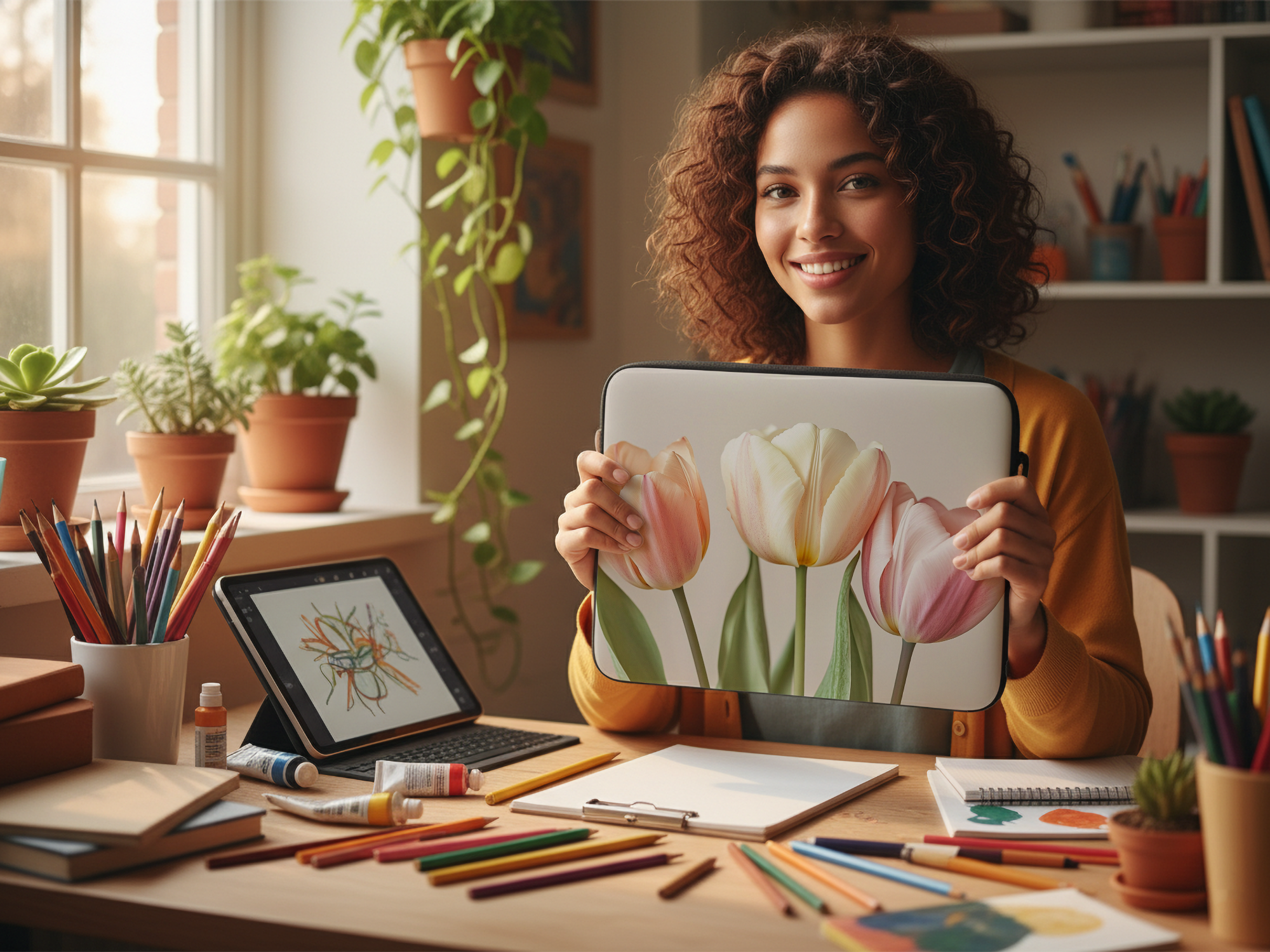 Personalized Tulip Workspace Bloomfolio with Custom Name