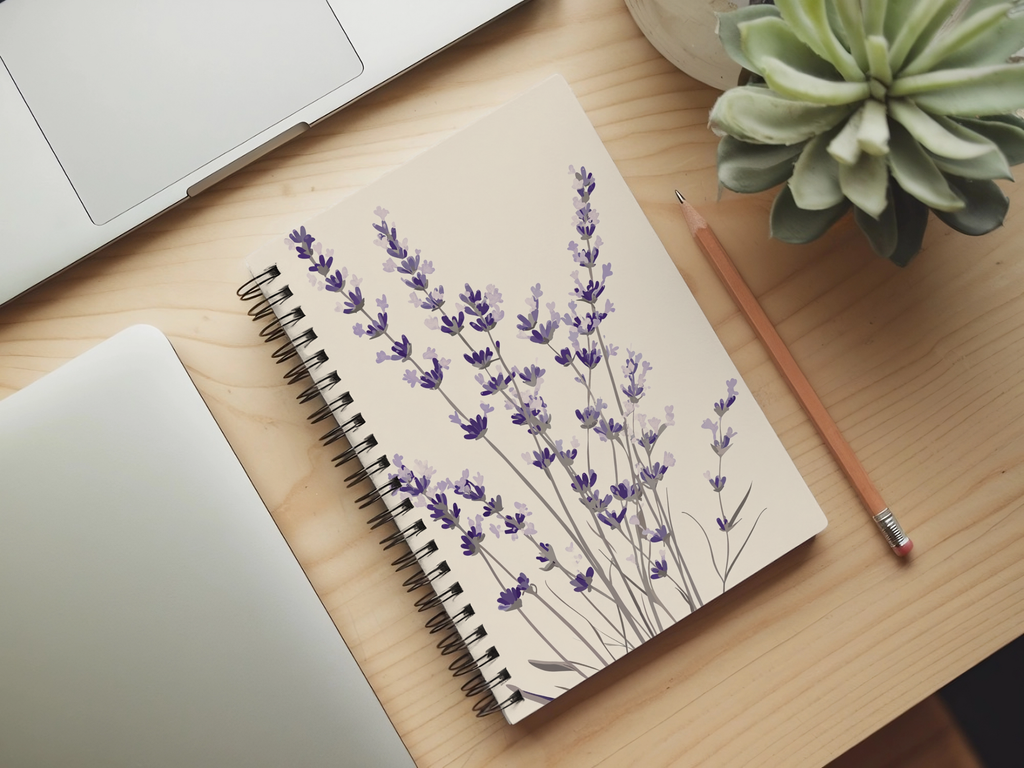 Lavender Spiral Notebook Personalized for Quiet Morning Musings
