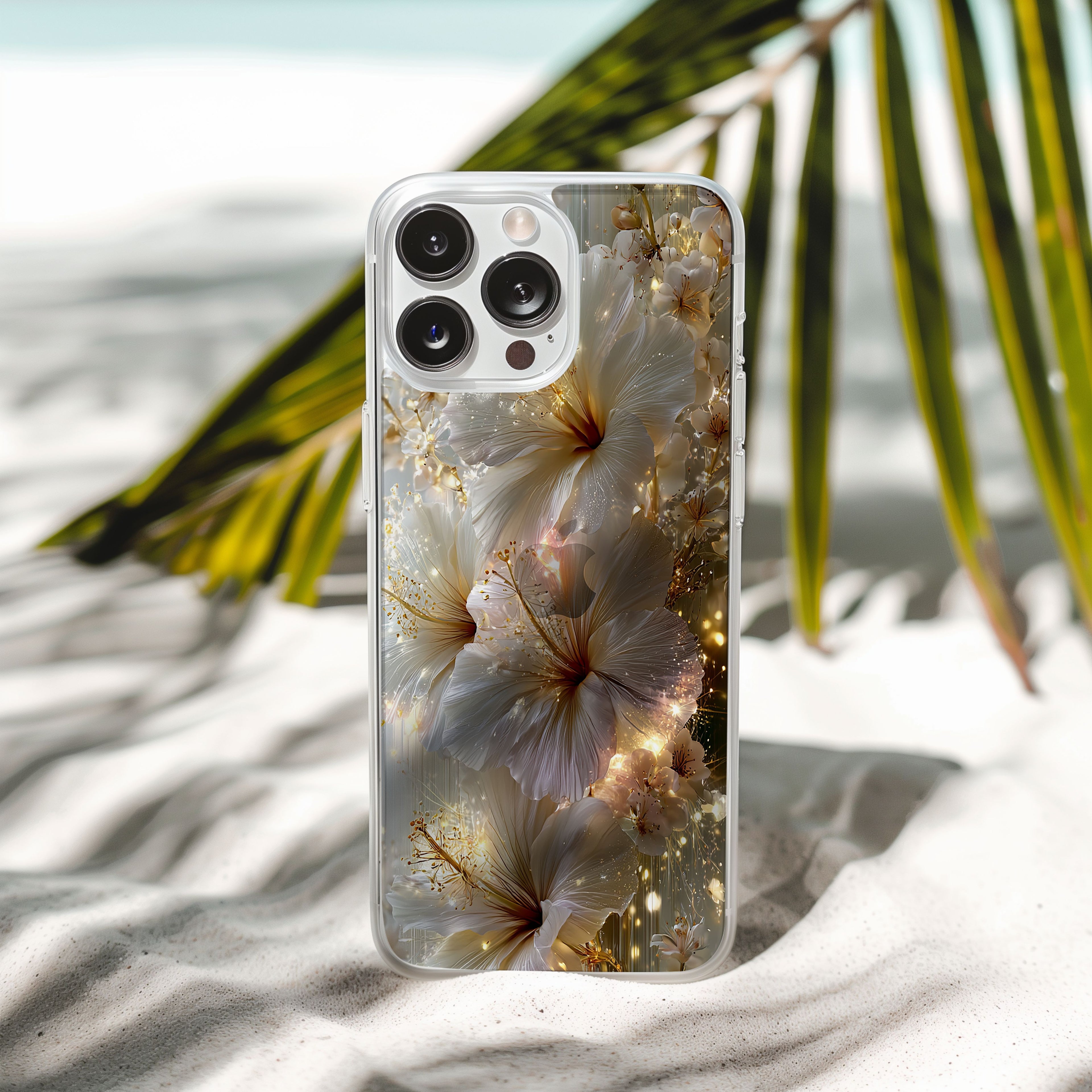 Personalized Hibiscus Botanical Luxe iPhone Case with Custom Name & Floral Designer Cover