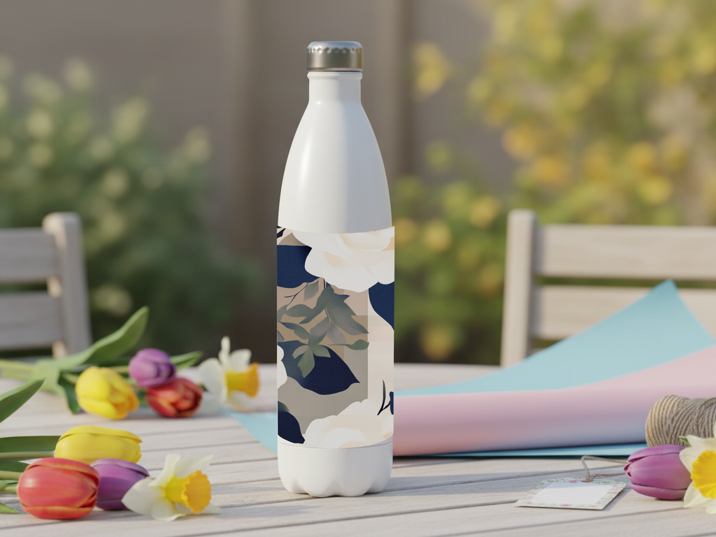 Custom Floral Hydration Bottle with Personalized Name