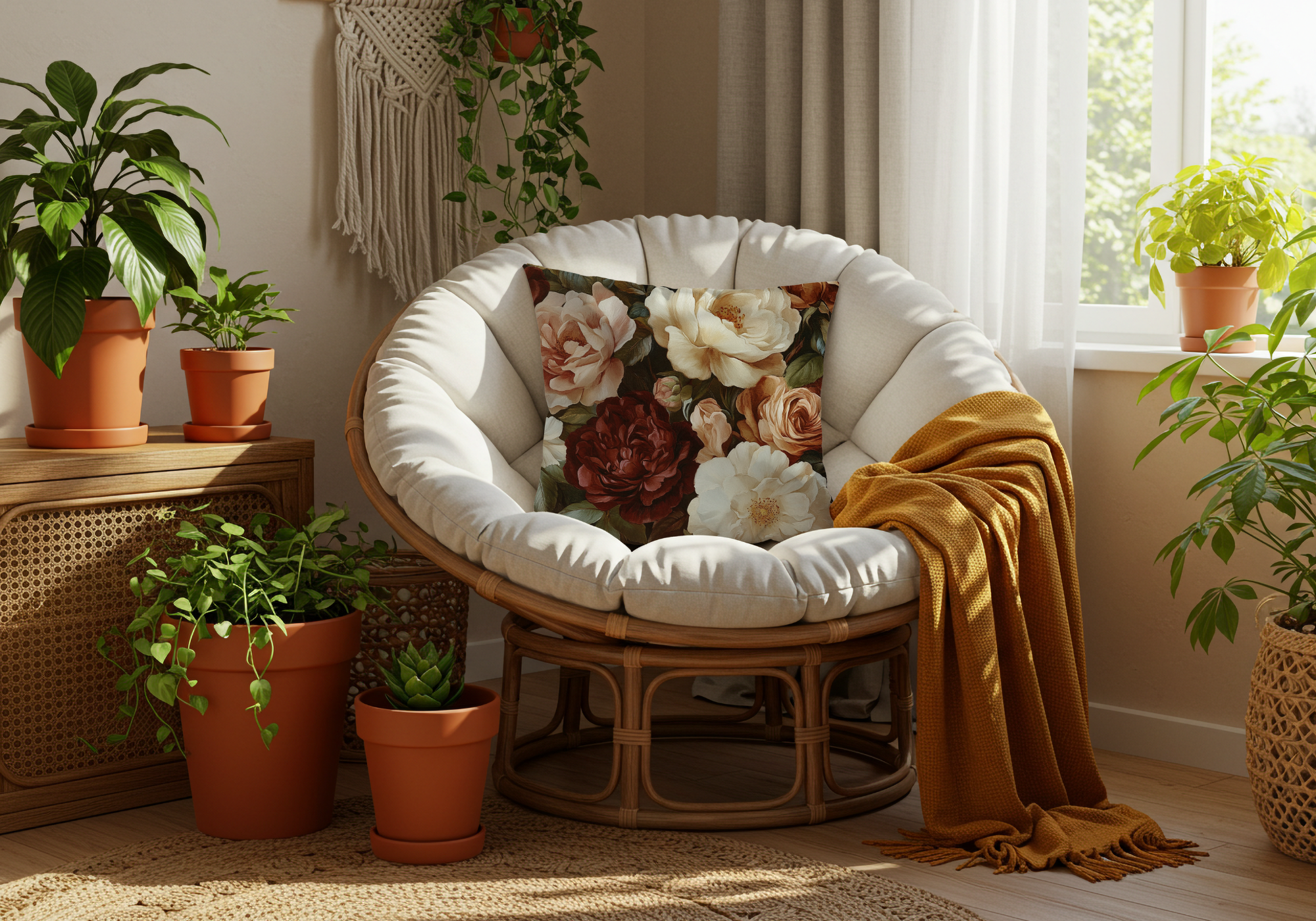 Personalized Garden Rose Pavilion Pillow with Custom Name