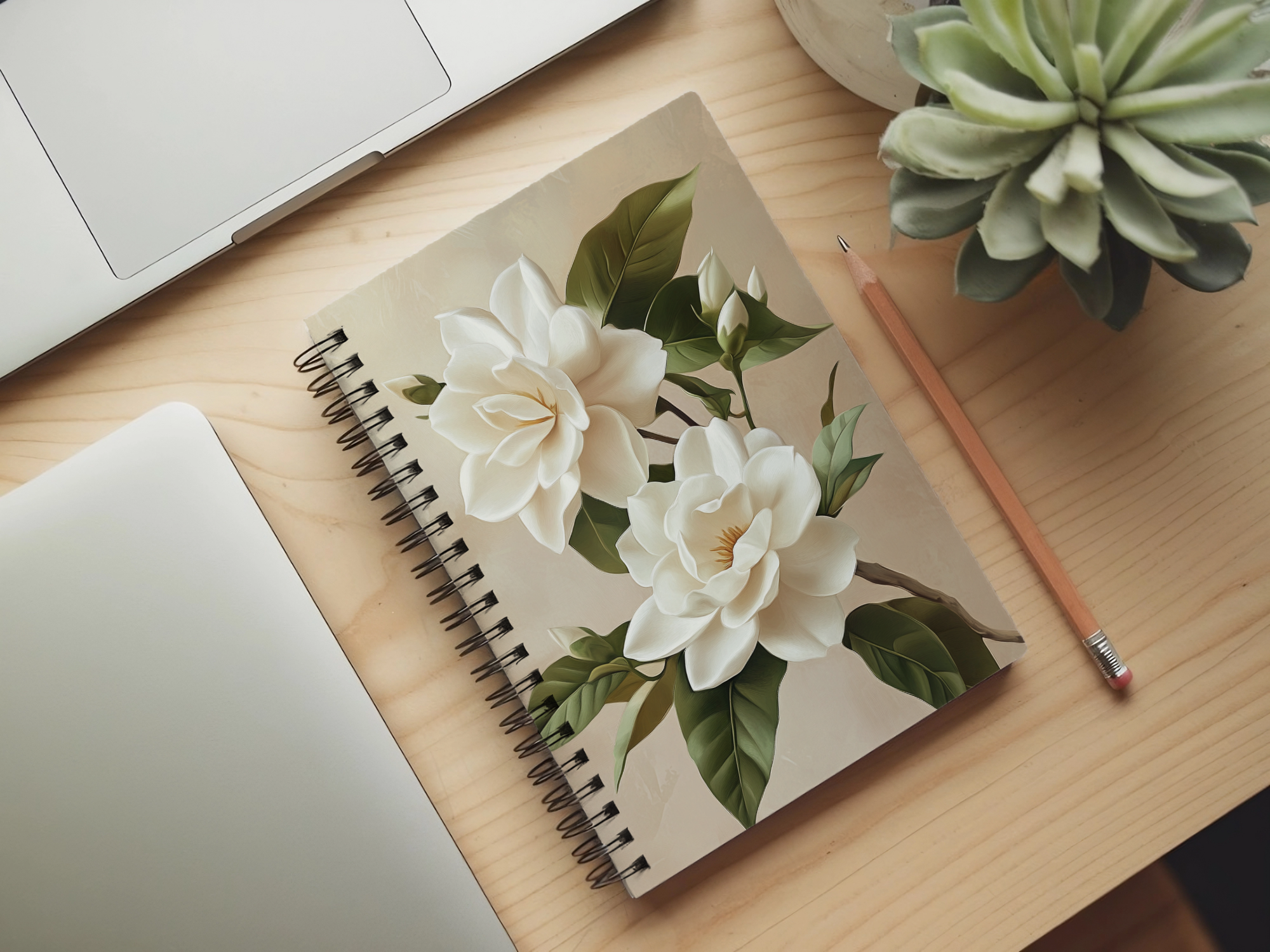 Magnolia Spiral Notebook Personalized for Garden Estate Musings