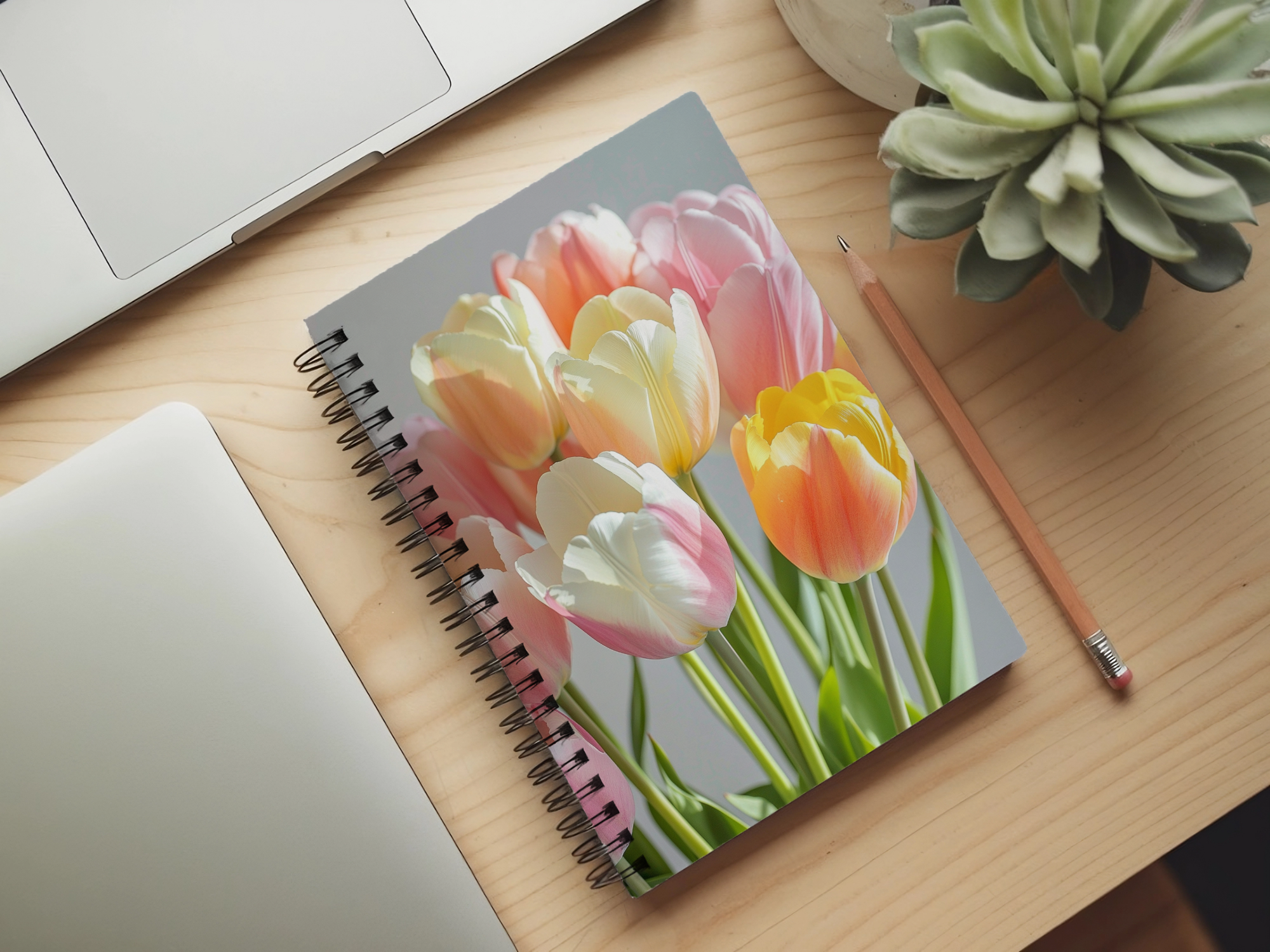 Tulip Spiral Notebook Personalized for Flower Market Daydreams