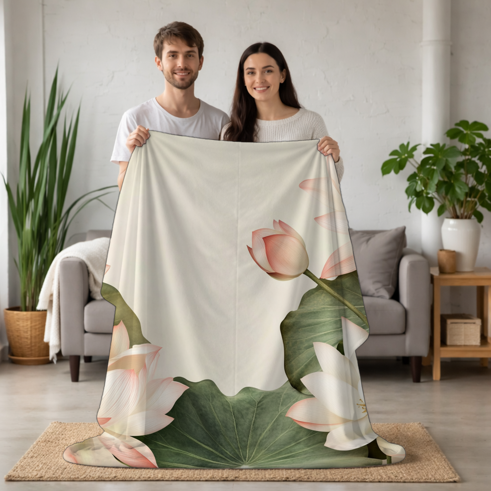 Personalized Bloom Journey Sherpa Blanket with Custom Name