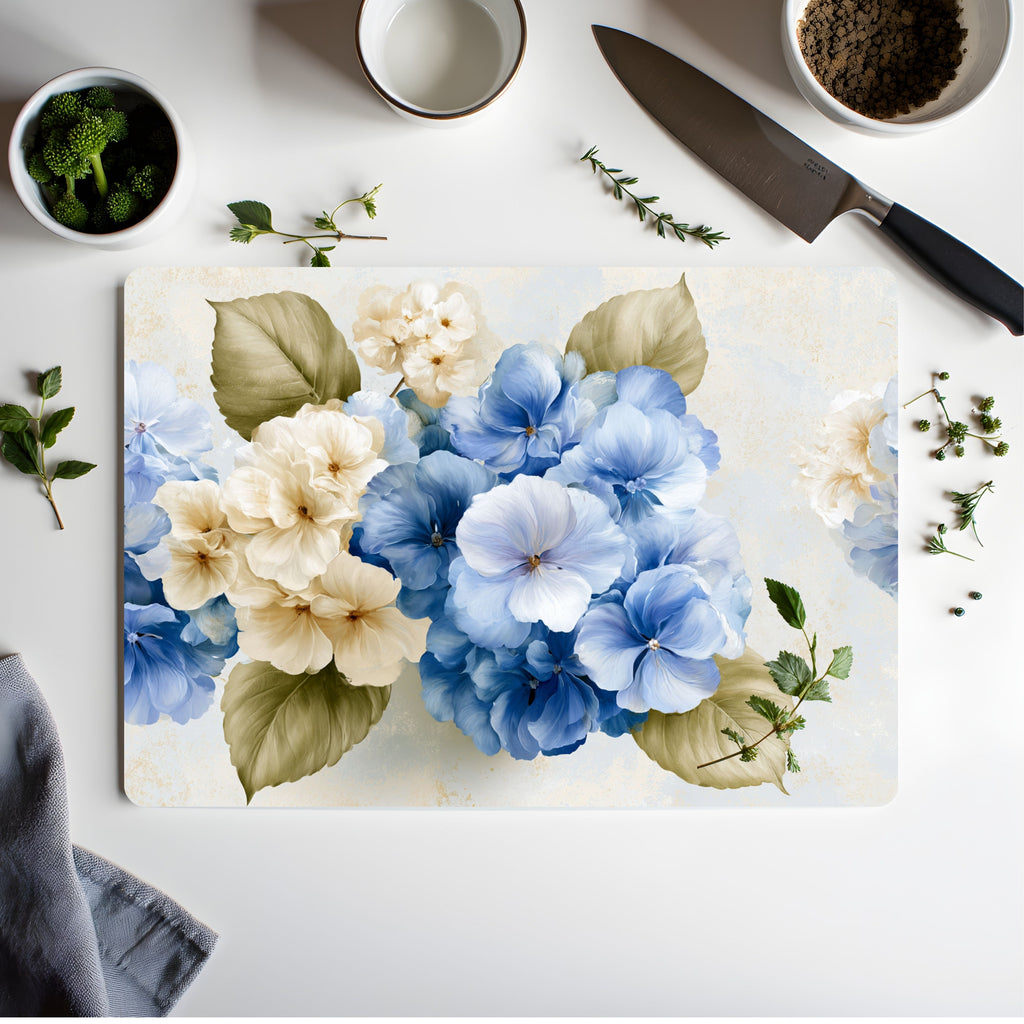 Hydrangea Harvest Glass Display Board Customized for Charming Cottage Entertaining