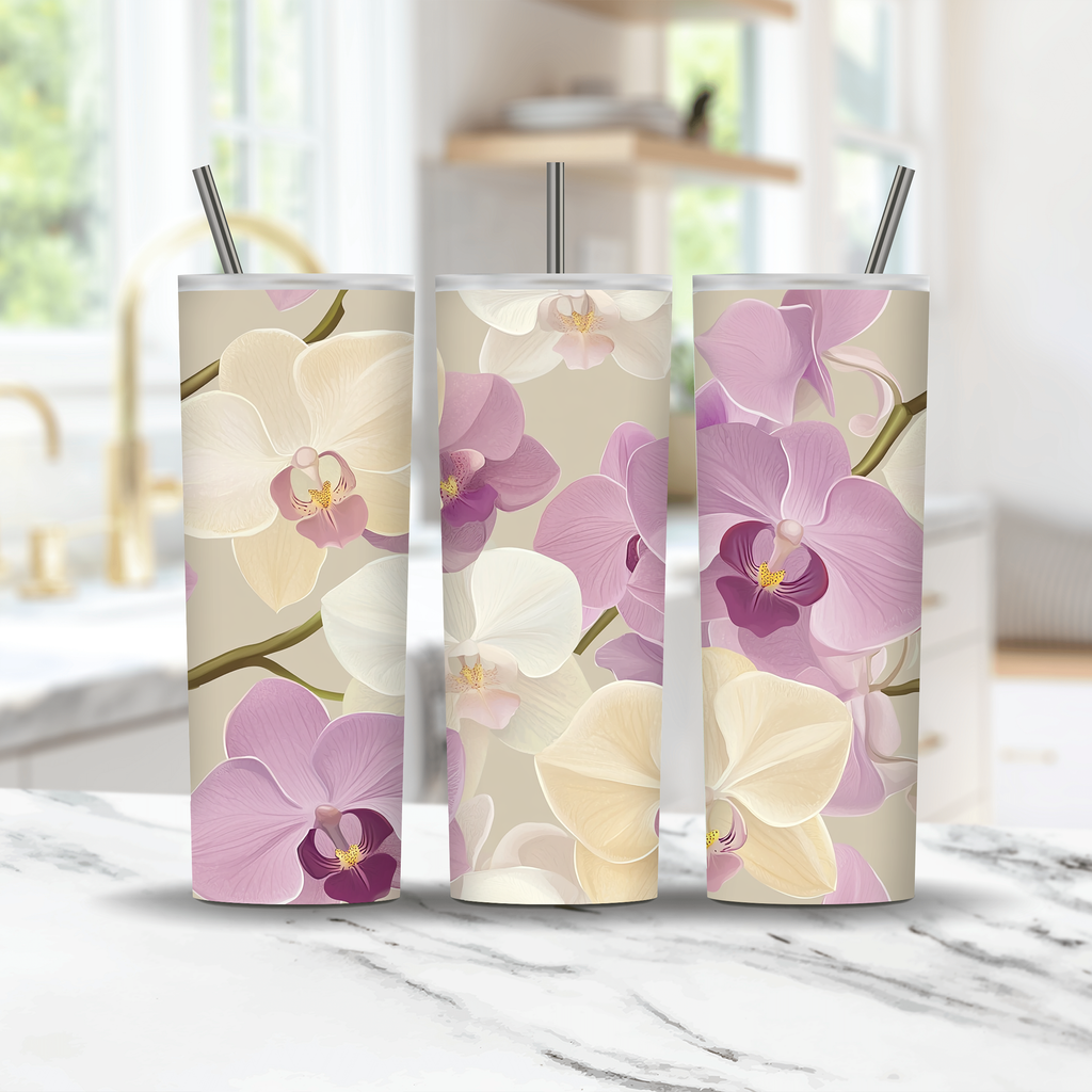 Personalized Petal Haven Stainless Steel Tumbler with Custom Name