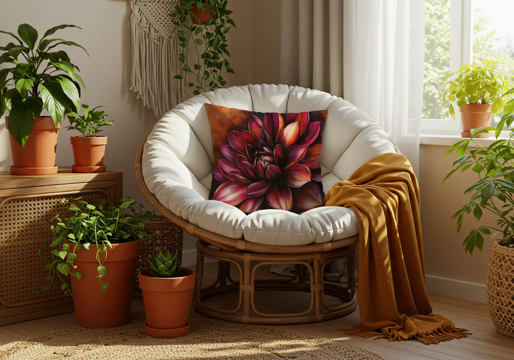 Personalized Dahlia Retreat Pillow with Custom Name