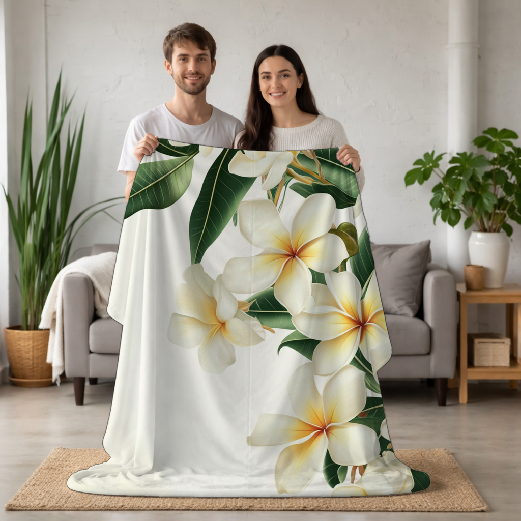 Personalized Garden Whisper Sherpa Blanket with Custom Name
