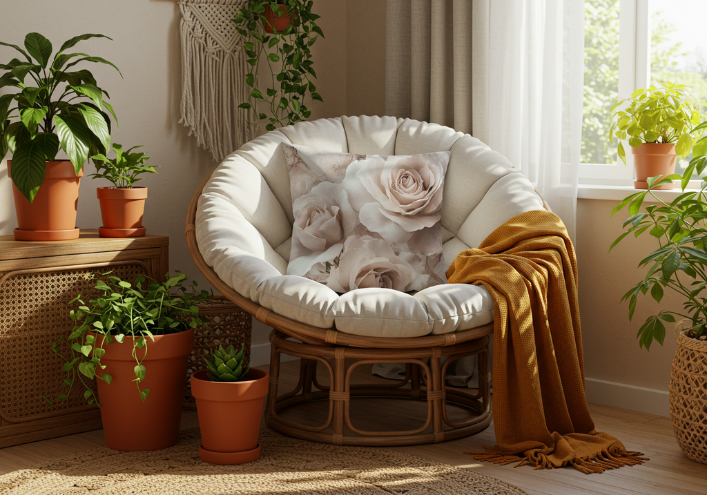 Personalized White Rose Heirloom Pillow with Custom Name