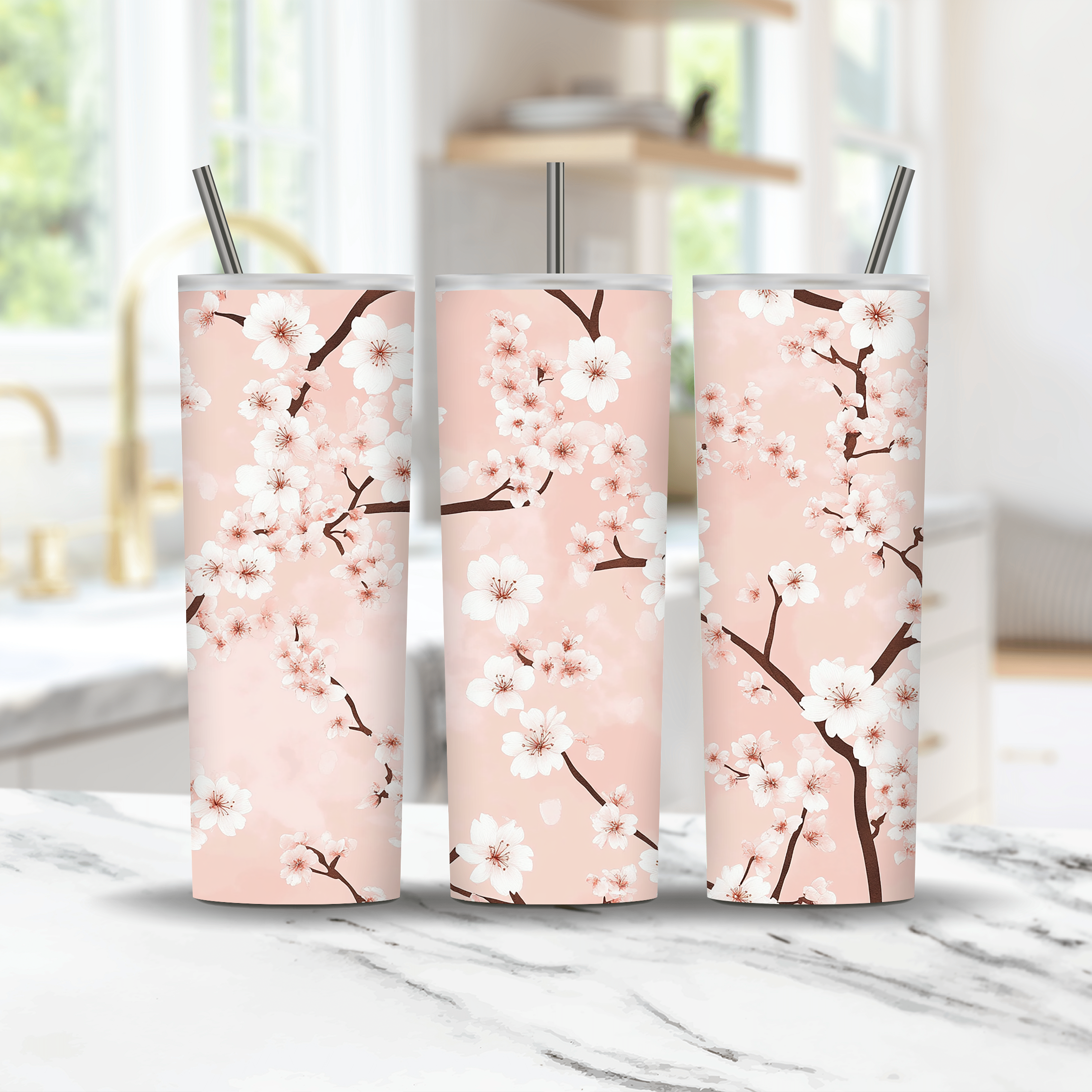 Personalized Meadow Bloom Stainless Steel Tumbler with Custom Name