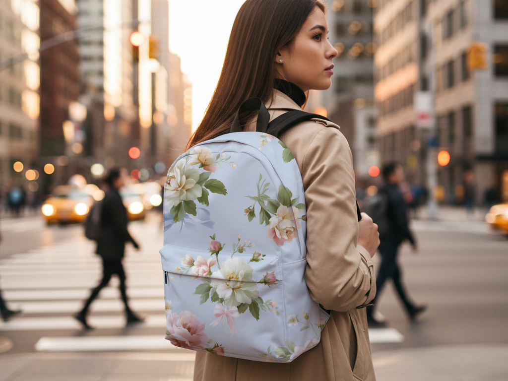 Custom Botanical Heritage Backpack with Personalized Name Accent