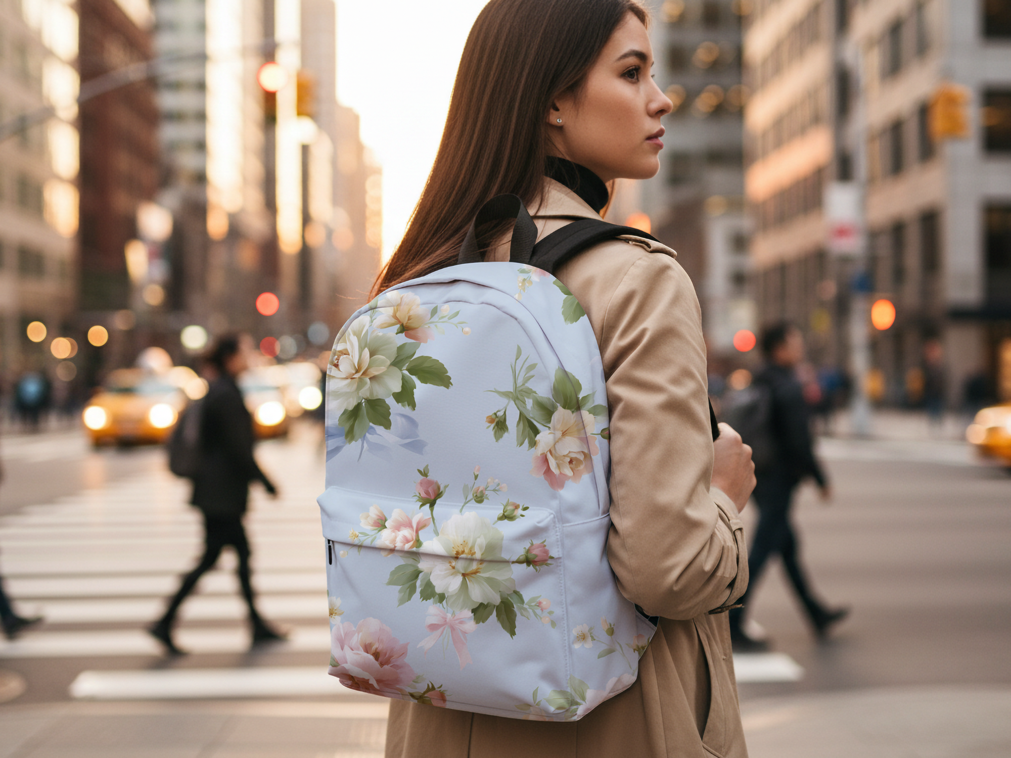 Custom Botanical Heritage Backpack with Personalized Name Accent