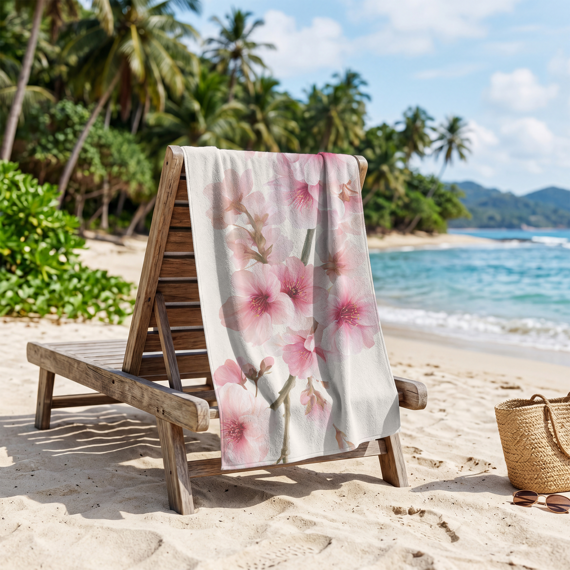 Floral Botanical Towel with Personalized Name