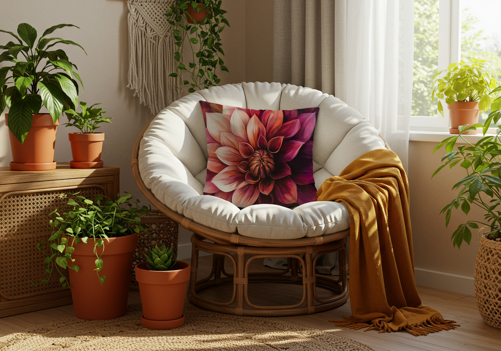 Personalized Dahlia Conservatory Pillow with Custom Name