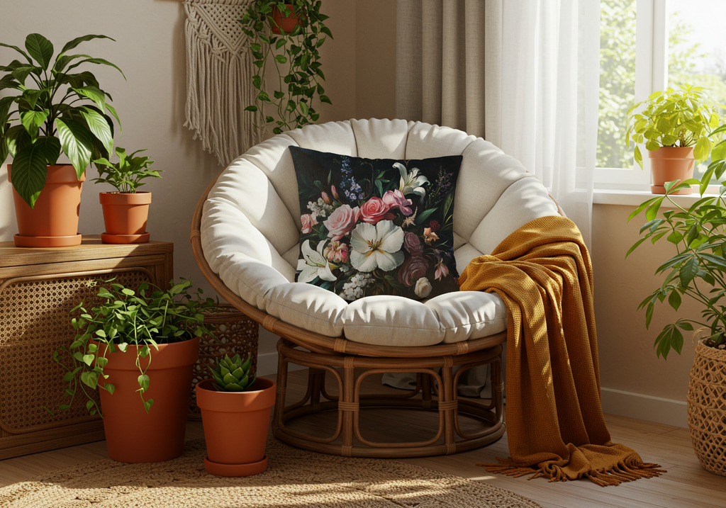 Personalized Vintage Bouquet Gallery Pillow with Custom Name