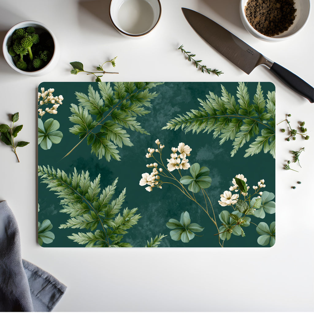 Blooming Garden Glass Cutting Board Personalized for Floral Kitchen Décor