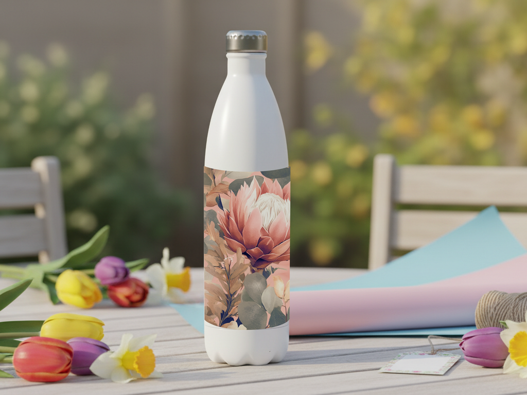 Protea Stainless Steel Water Bottle Personalized for Coastal Bloom Expeditions