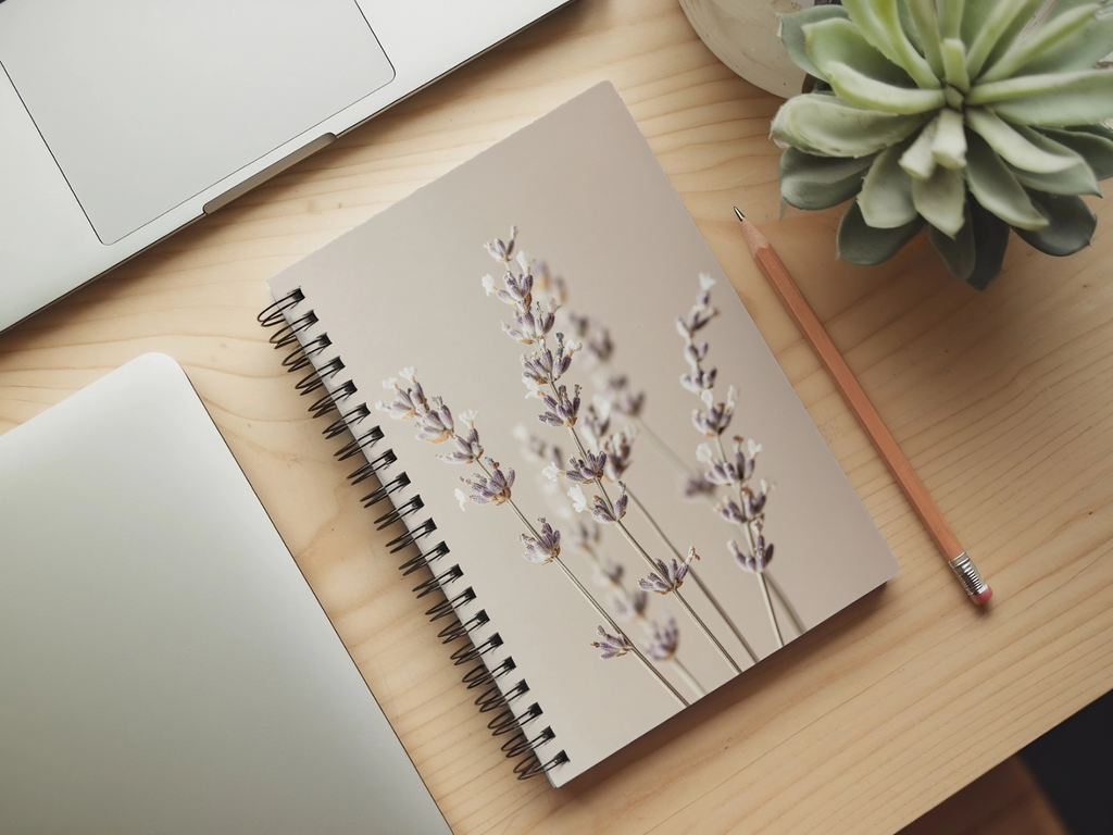Lavender Spiral Notebook Personalized for Fragrant Field Daydreams