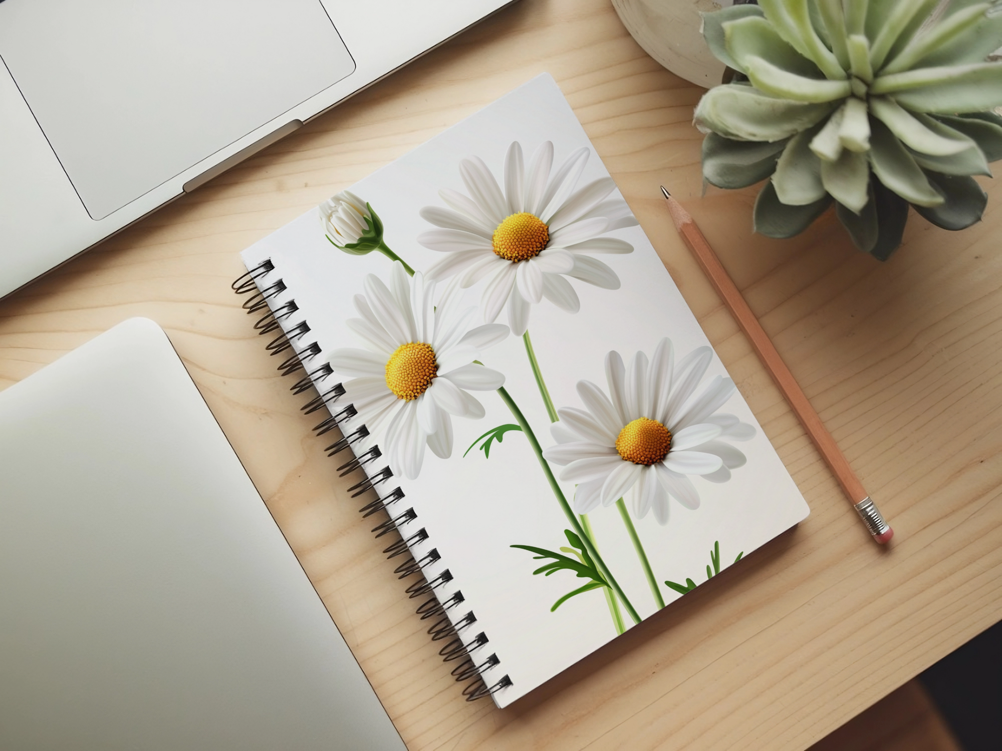 Daisy Spiral Notebook Personalized for Sunshine Thought Gathering
