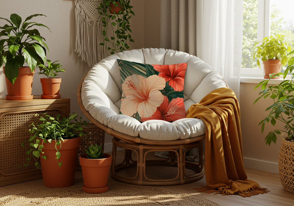 Personalized Hibiscus Paradise Decorative Pillow with Custom Name