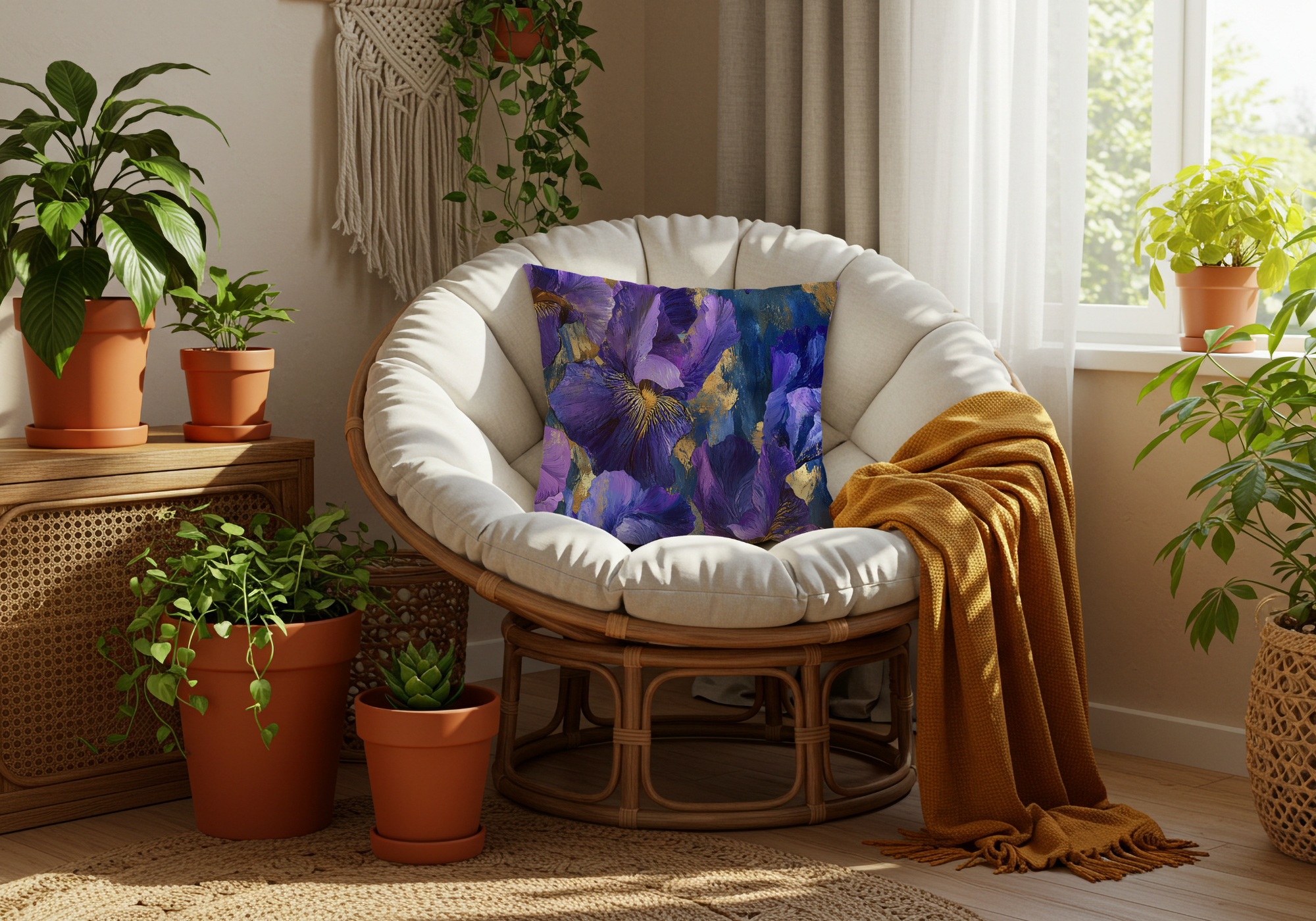 Personalized Iris Petalcrest Pillow with Custom Name
